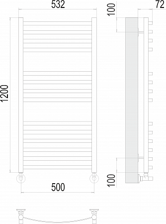 Авиэль П14 500х1200 Полотенцесушитель  TERMINUS Тула - фото 3