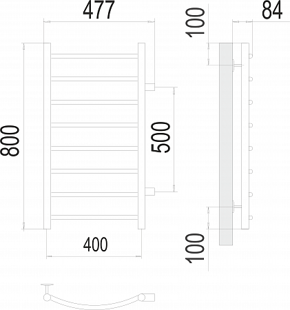 Классик П8 400х800 бп500 Полотенцесушитель  TERMINUS Тула - фото 3