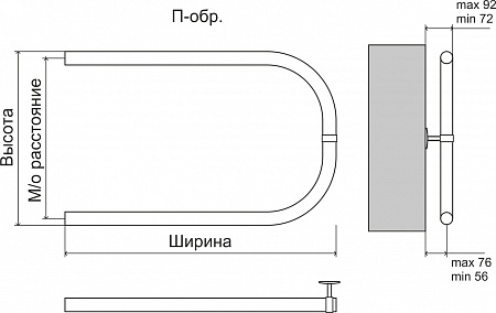 Эконом П-обр AISI 32х2 500х500 Полотенцесушитель  TERMINUS Тула - фото 3