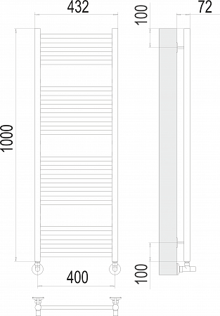 Аврора П20 400х1000 Полотенцесушитель  TERMINUS Тула - фото 3