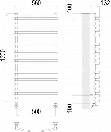 Капри П17 500х1200 Полотенцесушитель  TERMINUS Тула - фото 3