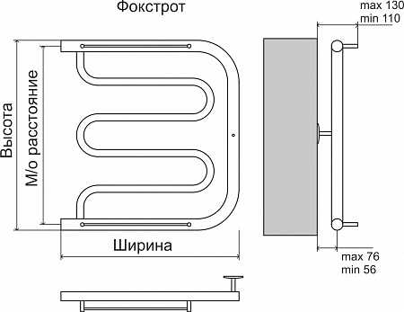 Фокстрот AISI 32х2 500х400 Полотенцесушитель  TERMINUS Тула - фото 4