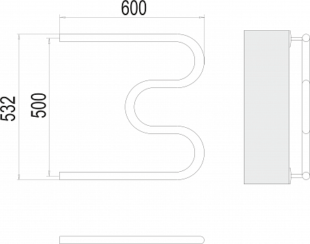 М-обр AISI 32х2 500х600 Полотенцесушитель  TERMINUS Тула - фото 3