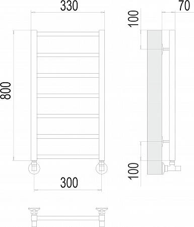 Контур П7 300х800 Полотенцесушитель  TERMINUS Тула - фото 3