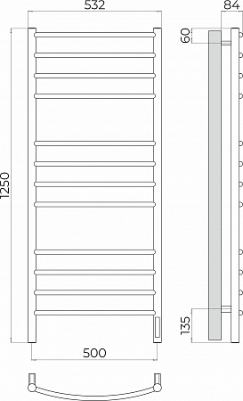 Классик П12 500х1250 Электро (quick touch) Полотенцесушитель TERMINUS Тула - фото 3
