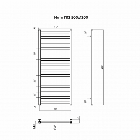 Ното П12 500х1200 Полотенцесушитель TERMINUS Тула - фото 3