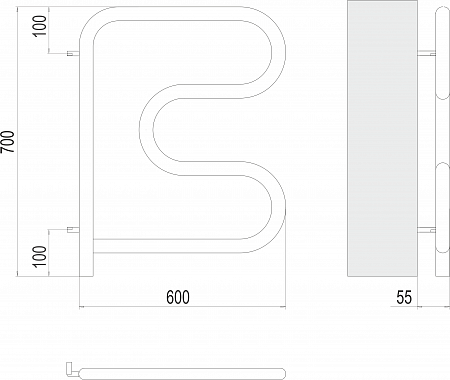 Электро 25 F-обр 600х600 поворотный Полотенцесушитель TERMINUS Тула - фото 3