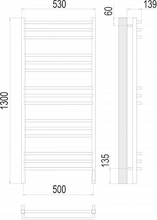 Соренто П15 500х1300 электро (sensor quick touch) Полотенцесушитель  TERMINUS Тула - фото 3