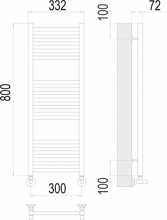 Аврора П16 300х800 Полотенцесушитель  TERMINUS Тула - фото 3