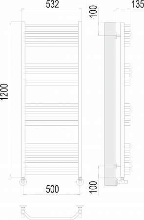 Виктория П22 500х1200 Полотенцесушитель  TERMINUS Тула - фото 3