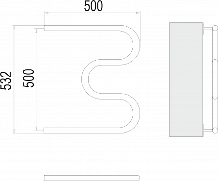 М-обр AISI 32х2 500х500 Полотенцесушитель  TERMINUS Тула - фото 3