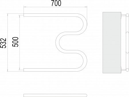 М-обр AISI 32х2 500х700 Полотенцесушитель  TERMINUS Тула - фото 3