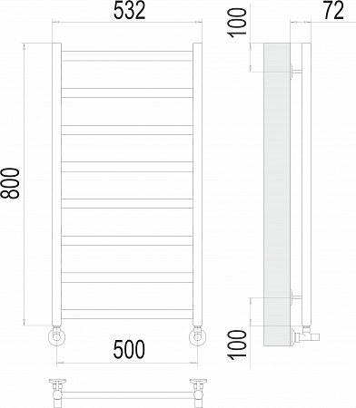 Аврора П8 500х800 Полотенцесушитель  TERMINUS Тула - фото 3