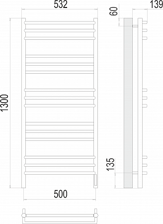 Прато П15 500х1300 электро (sensor quick touch) Полотенцесушитель  TERMINUS Тула - фото 3