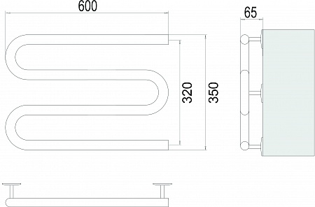 Электро 25 М-обр 600х350 Полотенцесушитель  TERMINUS Тула - фото 3
