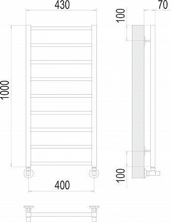 Контур П9 400х1000 Полотенцесушитель  TERMINUS Тула - фото 3